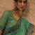 sea green ethnic motifs linen khadi saree