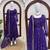 Purple cotton poly embroidered anarkali set