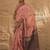 peach ethnic motifs linen khadi saree