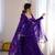 Purple cotton poly embroidered anarkali set