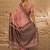 peach ethnic motifs linen khadi saree
