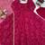 Pink cotton poly embroidered anarkali set