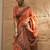 peach woven design linen khadi saree