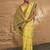 yellow ethnic motifs linen khadi saree