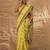 yellow ethnic motifs linen khadi saree