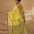 yellow ethnic motifs linen khadi saree