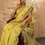 yellow ethnic motifs linen khadi saree