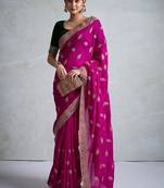 pink silk blend sarees