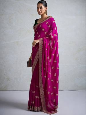 pink silk blend sarees 2