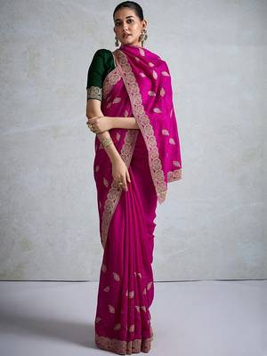 pink silk blend sarees 4