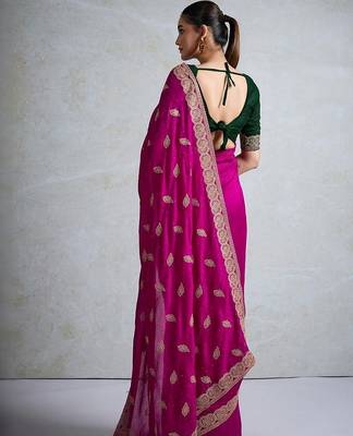 pink silk blend sarees 5
