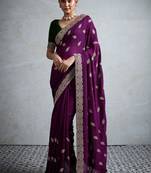Purple purple silk blend  sarees