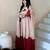 Beige silk blend embroidered palazzo set