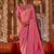 Pink floral zari silk blend banarasi saree