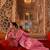 Pink floral zari silk blend banarasi saree
