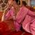 Pink floral zari silk blend banarasi saree
