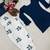 Dark-blue silk blend printed farshi salwar set