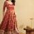 Champagne silk blend embroidered flared gown set