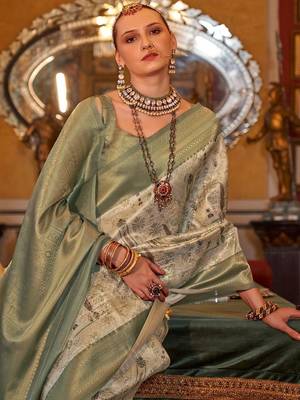 beige ethnic motifs zari kanjeevaram silk blend saree 2