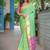 green woven design floral zari kanjeevaram silk blend saree