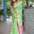 green woven design floral zari kanjeevaram silk blend saree
