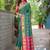 green floral zari kanjeevaram silk blend saree