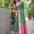 green floral zari kanjeevaram silk blend saree