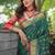 green floral zari kanjeevaram silk blend saree