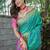 green ethnic motifs zari silk blend kanjeevaram saree