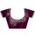 magenta beads and stones embellished solid saree with blouse piece