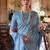 blue printed dabu zari bagru saree