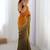 yellow ombre dyed satin saree with blouse piece