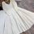White cotton poly embroidered flared gown set