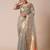 Grey ethnic motifs zari tissue banarasi saree