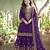 Purple silk blend embroidered sharara set