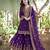Purple silk blend embroidered sharara set