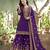 Purple silk blend embroidered sharara set
