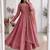 Pink silk blend hand embroidery anarkali set