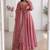 Pink silk blend hand embroidery anarkali set