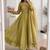 Olive silk blend embroidered anarkali set