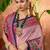 Mauve ethnic motifs silk blend saree