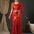 red woven design zari georgette kanjeevaram saree