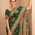 green woven design zari poly georgette saree