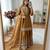 Gold silk blend embroidered sharara set