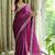 Burgundy tissue mirror work border saree