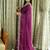 Burgundy tissue mirror work border saree
