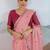 peach cotton blend chanderi sarees