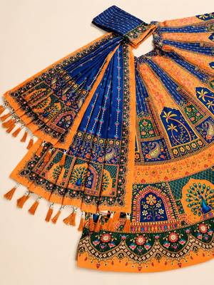 multicolor printed poly cotton navratri lehenga choli 5