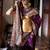 purple floral woven design zari banarasi silk blend saree