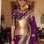 purple floral woven design zari banarasi silk blend saree